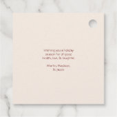 Kerstkaarsen met bloemen en bessen bedankjes labels (Achterkant)