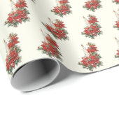 kerstkaarsen met Rosary en Poinsettias Cadeaupapier (Rol Hoek)