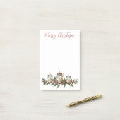 Kerstkaarsen met touw en hulst post-it® notes (Op bureau)