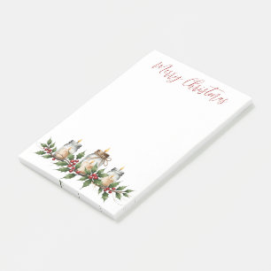 Kerstkaarsen met touw en hulst post-it® notes
