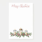 Kerstkaarsen met touw en hulst post-it® notes (Voorkant)