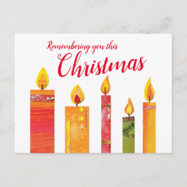 kerstkaarsen met vijf lampjes, uitgesneden op papi briefkaart