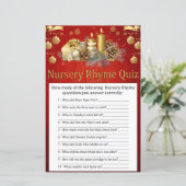 kerstkaarsen Nursery Rhyme Quiz baby shower (Staand voorkant)