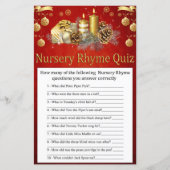 kerstkaarsen Nursery Rhyme Quiz baby shower (Voorkant)