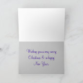 Kerstkaarsen Paarse Sparkle Feestdagen Kaart (Binnen)