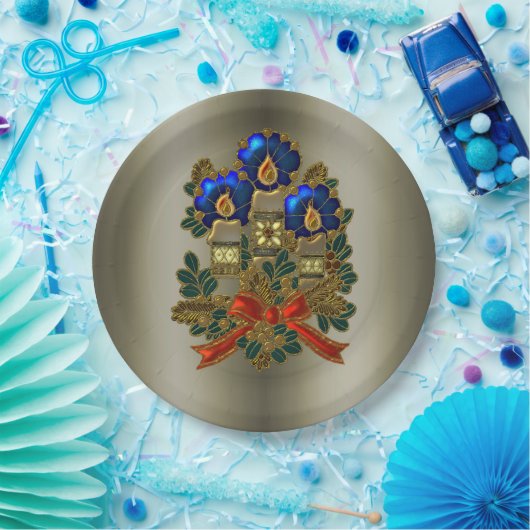 kerstkaarsen papieren bordje (Feest)