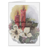 kerstkaarsen, pinecone met witte poinsettias (Voorkant)