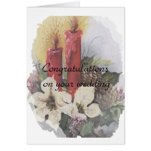 kerstkaarsen, pinecone met witte poinsettias (Voorkant)