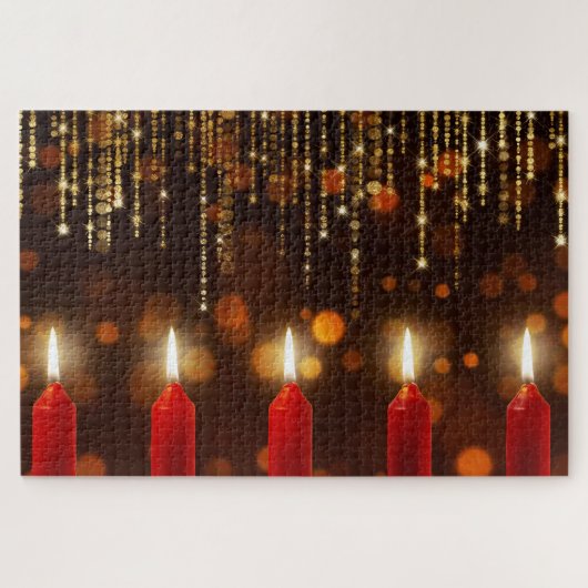Kerstkaarsen Puzzel (Horizontaal)