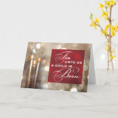 Kerstkaarsen Religieus Christelijk Kind Kaart (Gele Bloem)