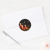 kerstkaarsen ronde sticker (Envelop)