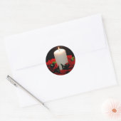 kerstkaarsen ronde sticker (Envelop)