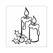 kerstkaarsen rubberstempel (Afrduk)