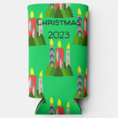 kerstkaarsen seltzer blikjeskoeler (Voorkant)