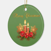 kerstkaarsen, sneeuwvlokken, pretkerst keramisch ornament (Links)