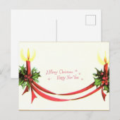 Kerstkaarsen uit het verleden briefkaart (Voorkant / Achterkant)