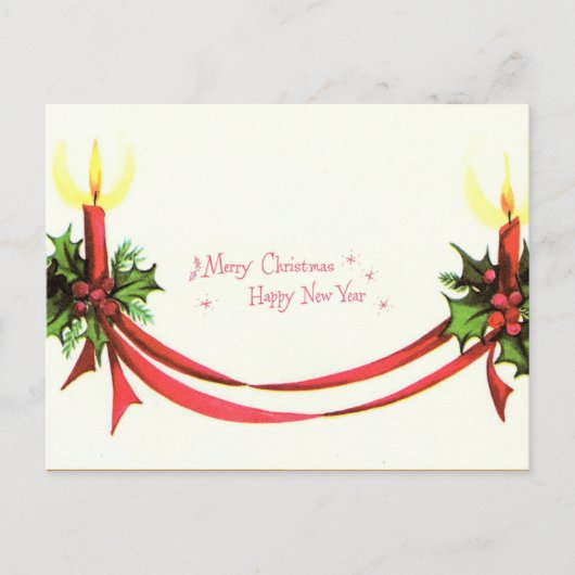 Kerstkaarsen uit het verleden briefkaart (Voorkant)