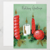 Kerstkaarsen uit het verleden  feestdagenkaart (Voorkant / Achterkant)