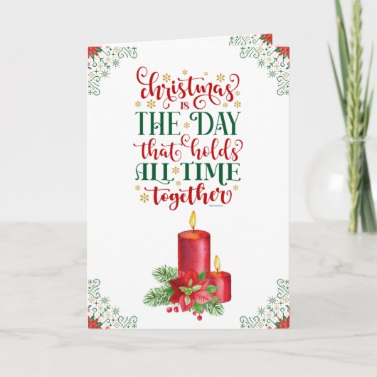 Kerstkaarsen Vakantie Groet Kaart (Voorkant)