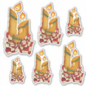 Kerstkaarsen Vinyl gesneden stickers (Voorkant)