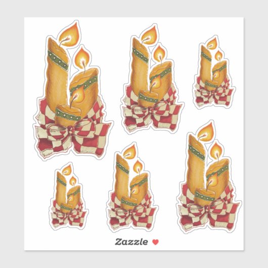 Kerstkaarsen Vinyl gesneden stickers (Vel)