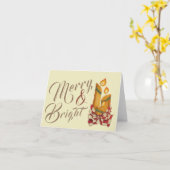 Kerstkaarsen wenskaart kaart (Gele Bloem)