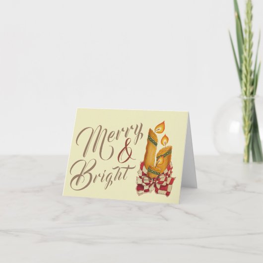 Kerstkaarsen wenskaart kaart (Voorkant)