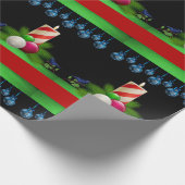 kerstkaarsen zwart cadeaupapier (Hoek)