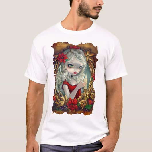 kerstkaarsengel-Shirt T-shirt (Voorkant)