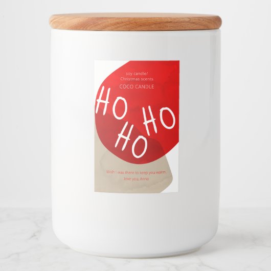 kerstkaarsenlabel voor feestdagen voedselcontainer etiket (Voorkant)