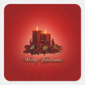 Kerstkaarsenticker Vierkante Sticker (Voorkant)