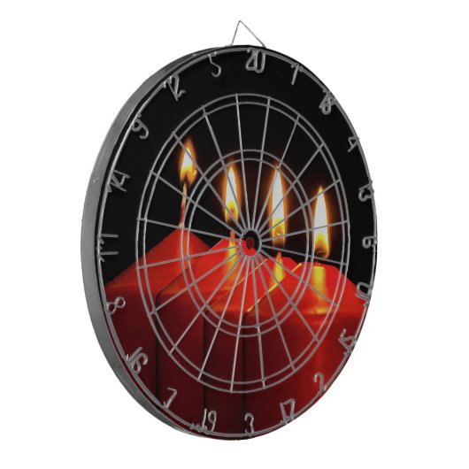 kerstkaarsje Advent Wreath Dartbord (Voorkant Links)