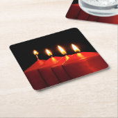 kerstkaarsje Advent Wreath Kartonnen Onderzetters (Schuin)
