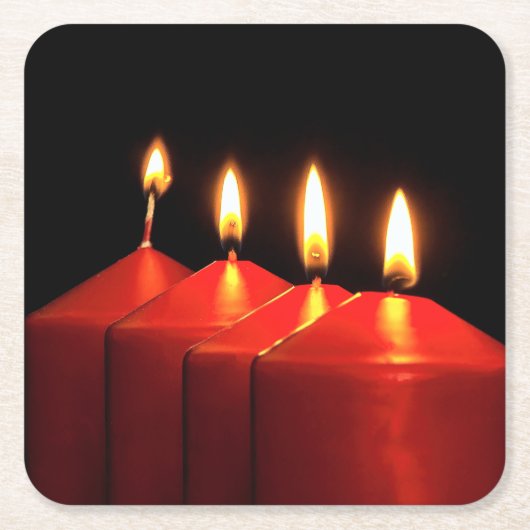 kerstkaarsje Advent Wreath Kartonnen Onderzetters (Voorkant)