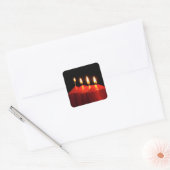 kerstkaarsje Advent Wreath Vierkante Sticker (Envelop)