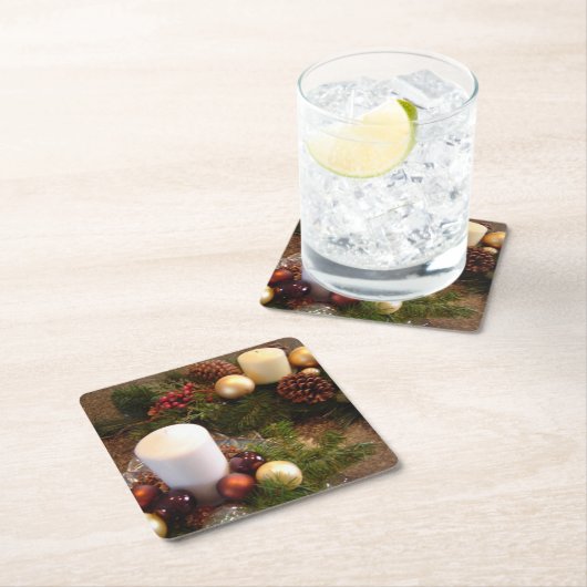 kerstkaarsjes kartonnen onderzetters (Insitu)