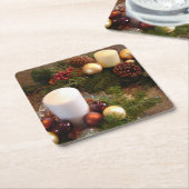 kerstkaarsjes kartonnen onderzetters (Schuin)