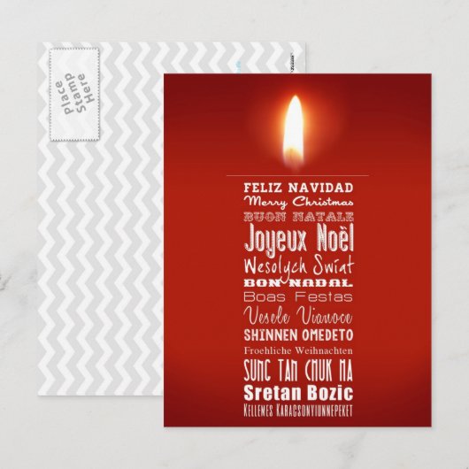 Kerstkaarslicht Feestdagenkaart (Voorkant / Achterkant)