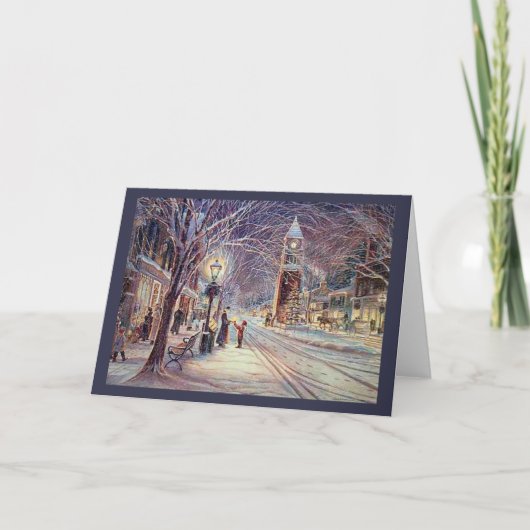 Kerstkaarslicht Walk Feestdagen Kaart (Voorkant)