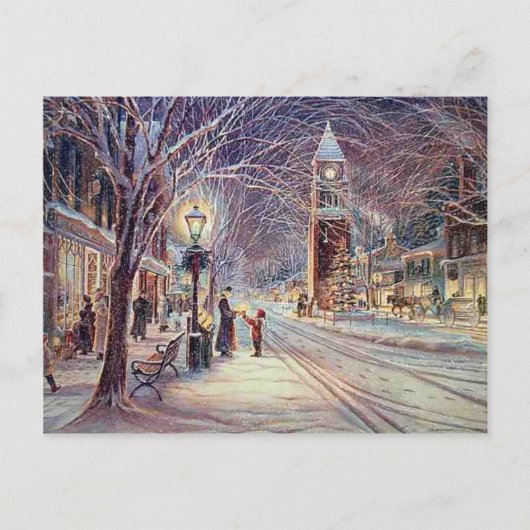 Kerstkaarslicht Walk Feestdagenkaart (Voorkant)