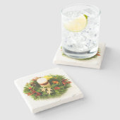 kerstkaarsring stenen onderzetter (Zijkant)