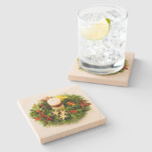 kerstkaarsring stenen onderzetter (Zijkant)