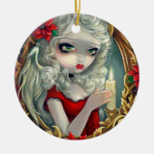 kerstkaarsversiering keramisch ornament (Voorkant)