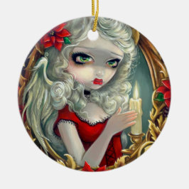 kerstkaarsversiering keramisch ornament