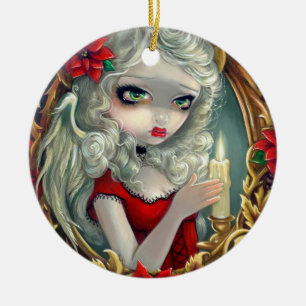 kerstkaarsversiering keramisch ornament