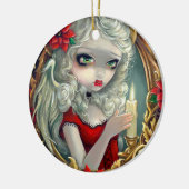 kerstkaarsversiering keramisch ornament (Links)