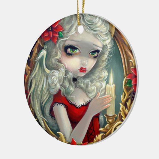 kerstkaarsversiering keramisch ornament (Links)