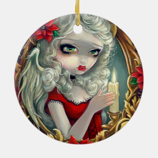 kerstkaarsversiering keramisch ornament (Achterkant)