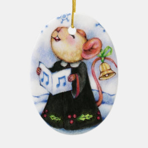 kerstkaarsversiering van de Muis Cute Holiday Keramisch Ornament