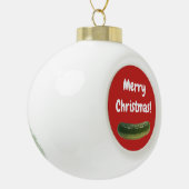 kerstkaarsversiering voor de kerstboom keramische bal ornament (Links)